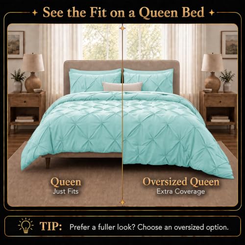 Queen Comforter Set Spa Blue