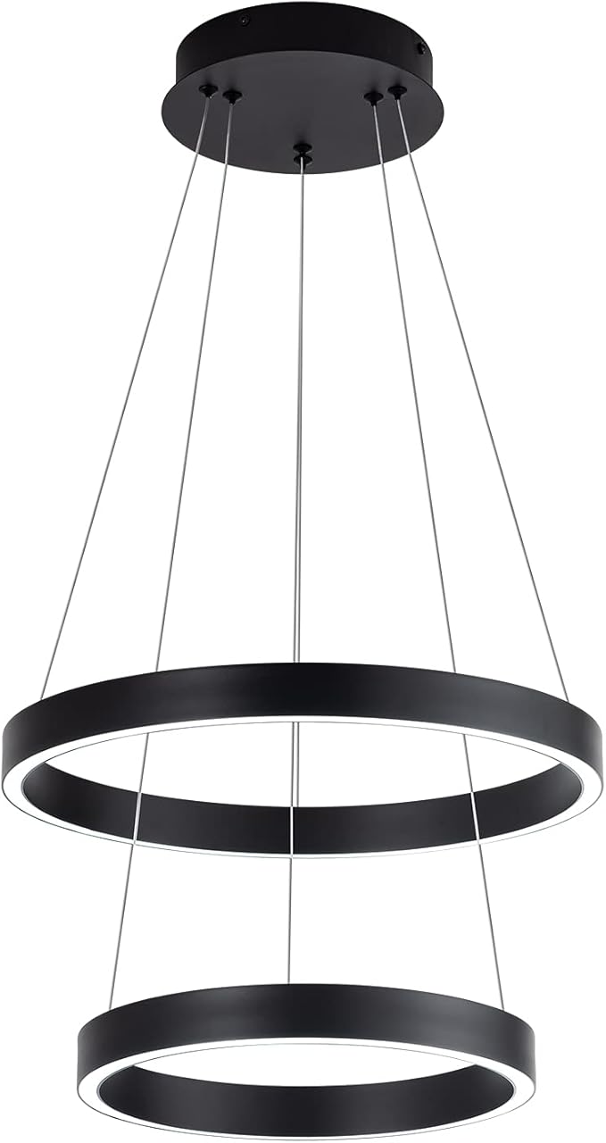 MADEM Room Decor Modern LED Pendant Light 2-Ring Circular Contemporary