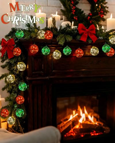 Christmas Lights Battery Operated 22FT 20 LED Globe Christmas Tree Lights with 8 Modes & Timer (20 Count)