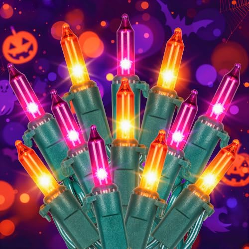 Purple and Orange Halloween Lights (26 Foot)
