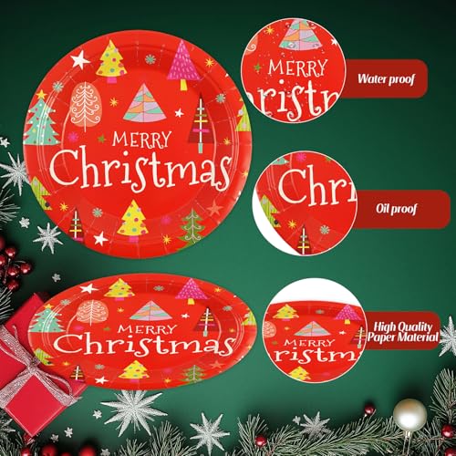 48 PCS Christmas Paper Plates 7 inch (50 Count)