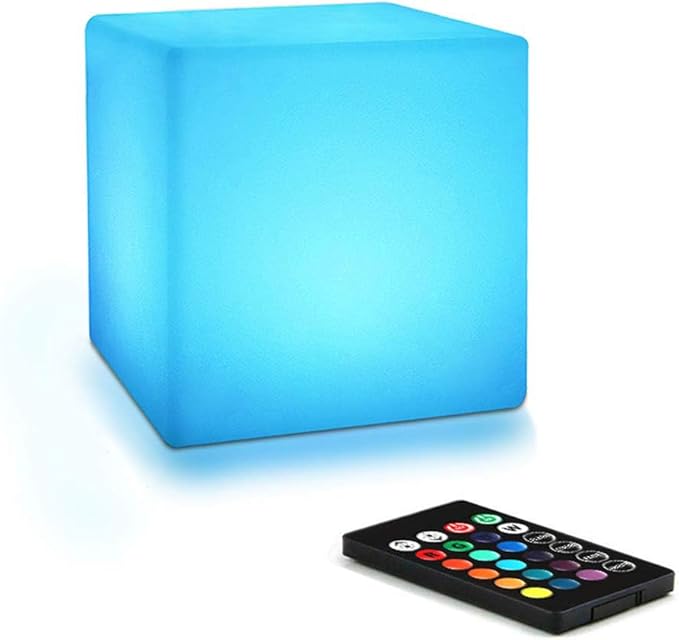 4-inch LED Cube Light, 16 RGB Color Changing Tesseract Cube Lamp