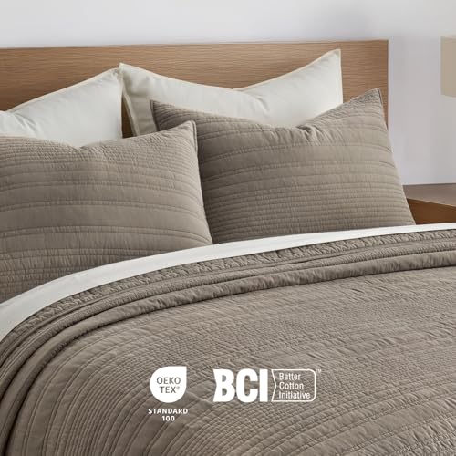 HOME 100% Cotton Modern Lines Quilt Set King Size