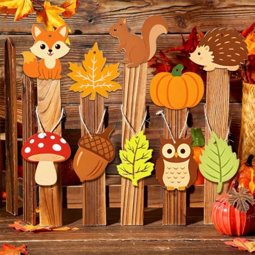 80PCS Wooden Fall Ornaments to Paint Thanksgiving Decorations (80 Count)