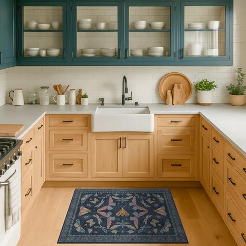 Dark Blue 2x4 Non Slip Bathroom Rug (8 Sq Ft)