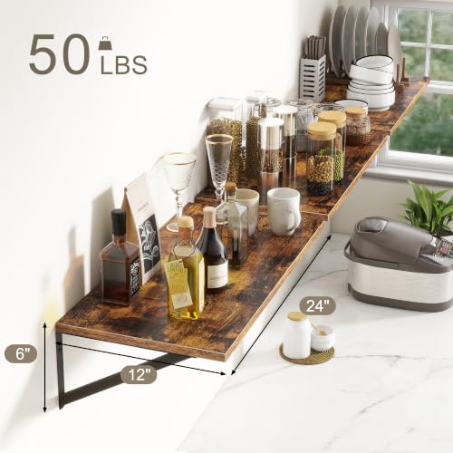 Floating Shelves 24 Inch Long (3 Count)