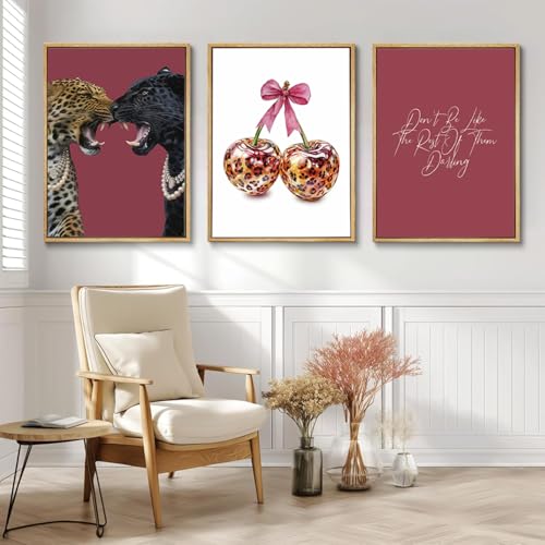 3Pcs Cheetah Canvas Wall Art (3 Count)