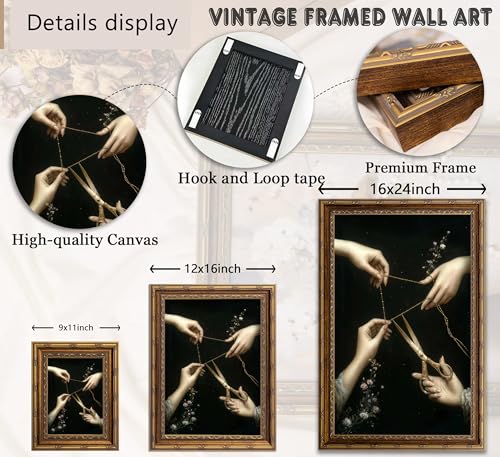 Vintage Gold Framed Thread of Life Wall Art