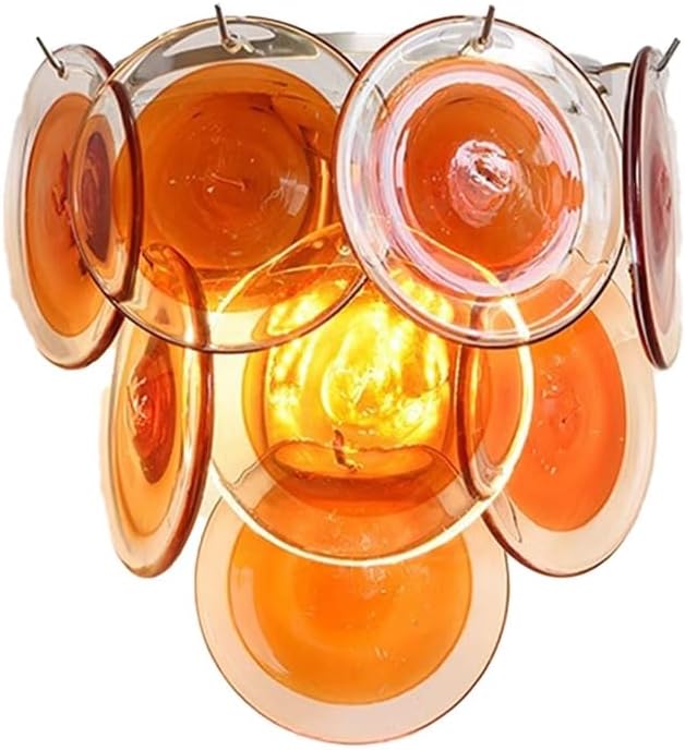 Modern Artistic Wall Sconce, Iridescent Layered Glass Disc Wall Lamp, Unique