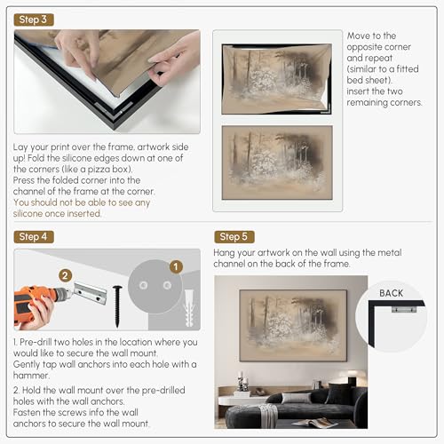 46"x72" Extra Large Framed Wall Art Misty Forest in Sepia Tones