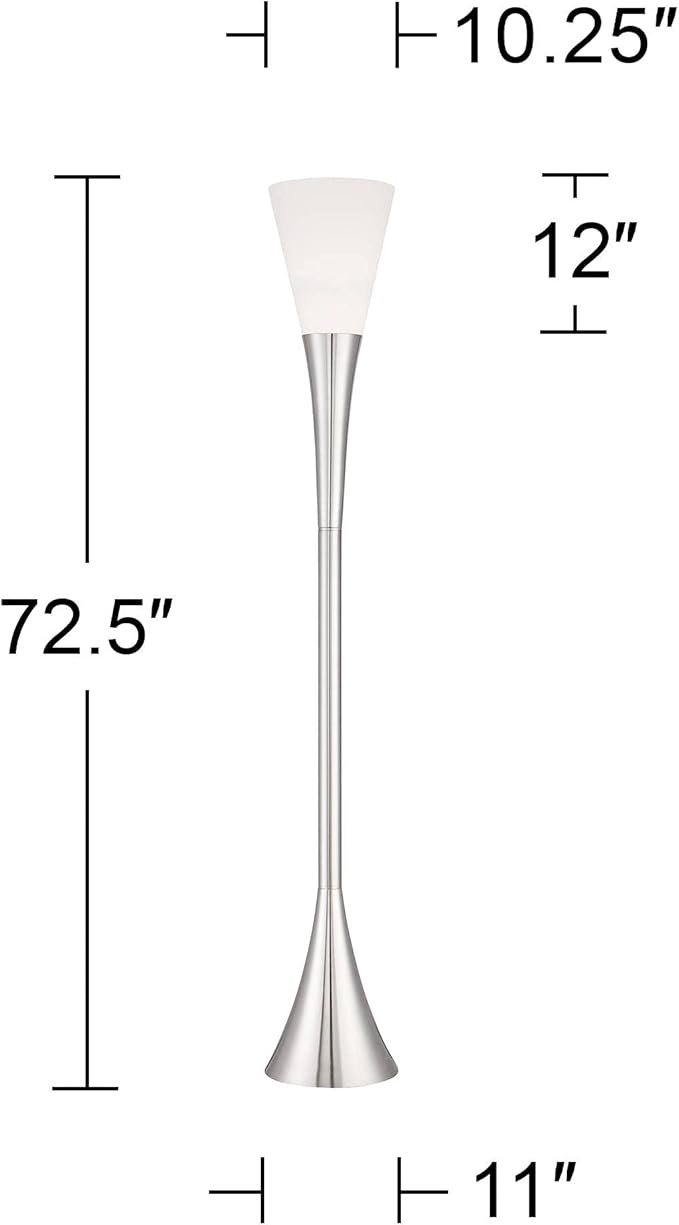 Possini Euro Design Piazza Modern Chic Torchiere Floor Lamp Standing 72 1/2"