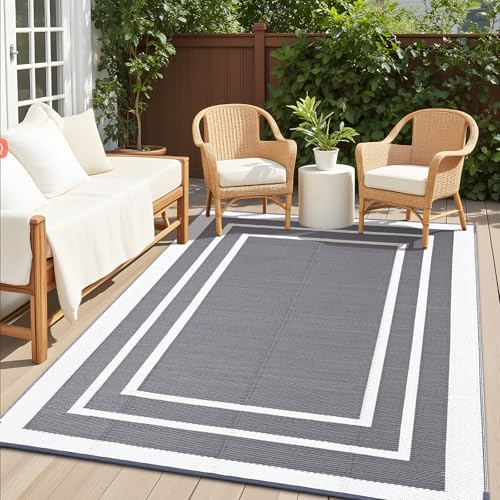 Outdoor Rug 6x9 ft Waterproof Reversible Mat