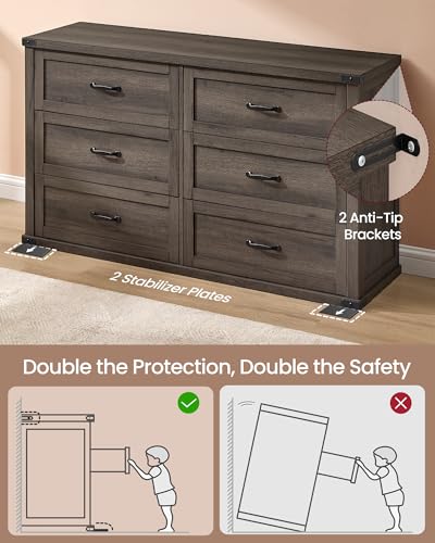 Modern 6 Drawer Dresser