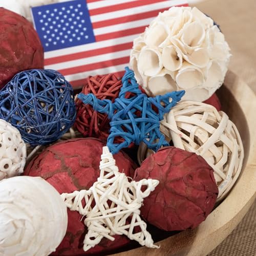 American Flag Decorative 4th of July Large Vase Filler Bag with Orbs (15 Count)
