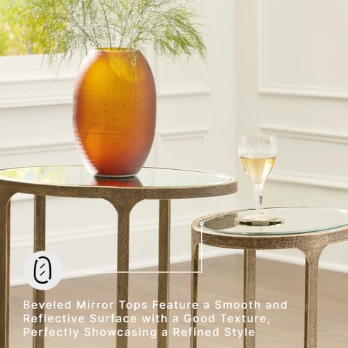 Irmaleigh Mirrored Nesting Accent Table Set of 2 (2 Count)