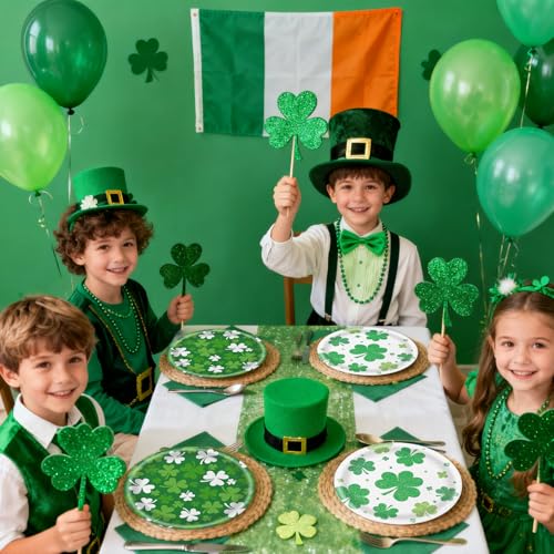 50 PCS St Patrick's Day Paper Plates (50 Count)