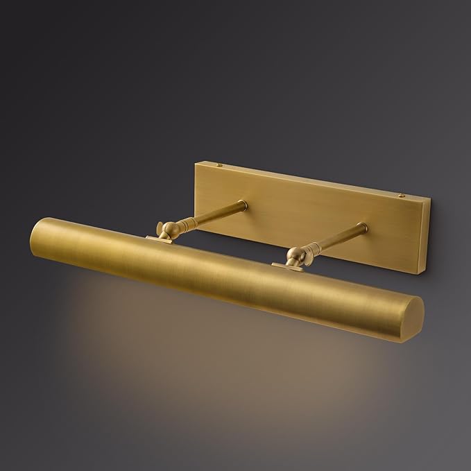 18" Brass Picture Light Hardwired Gold Linear Picture Light