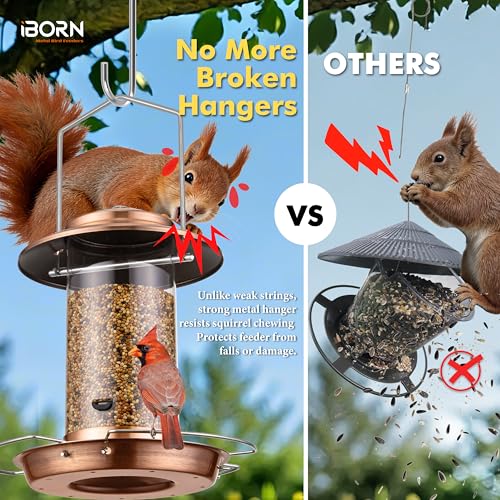 Bird feeders for Outdoors Metal Chew Resistant Copper