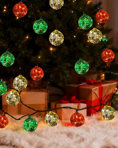 Christmas Lights Battery Operated 22FT 20 LED Globe Christmas Tree Lights with 8 Modes & Timer (20 Count)