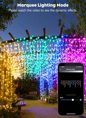 Smart Icicle Lights for Outside (66 Foot)