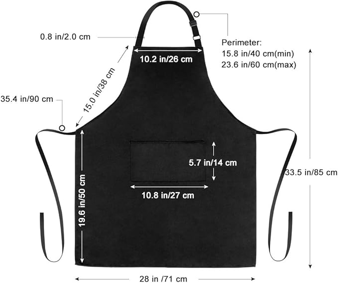 Jubatus 12 Pack 100% Cotton Aprons Bulk with 2 Pockets Cooking Chef Kitchen Adjustable Bib Apron for Women Men, Black