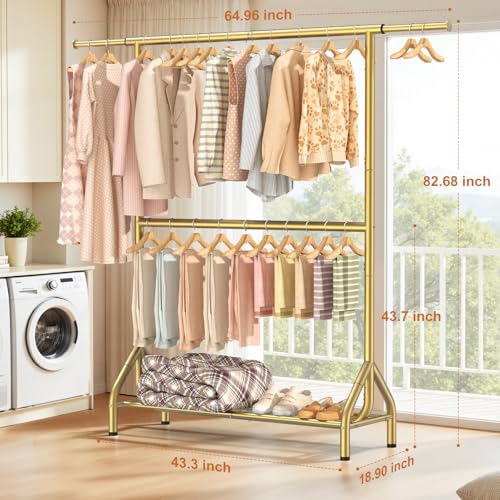 Double Rod Clothing Rack Load 622 LBS