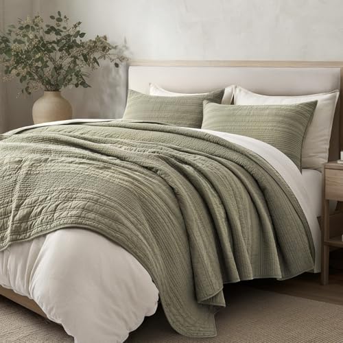 HOME 100% Cotton Modern Lines Quilt Set King Size