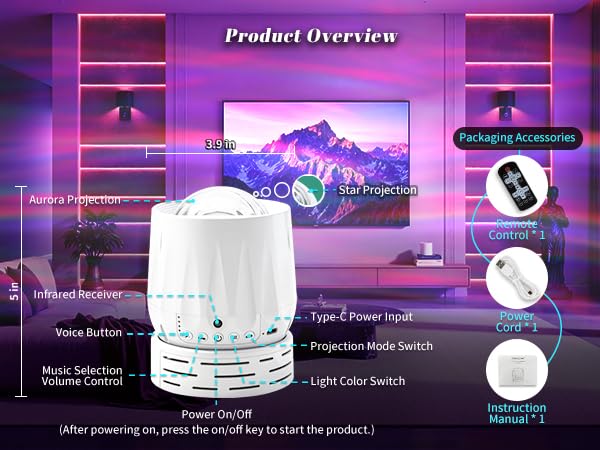 Northern Galaxy Light Aurora Projector