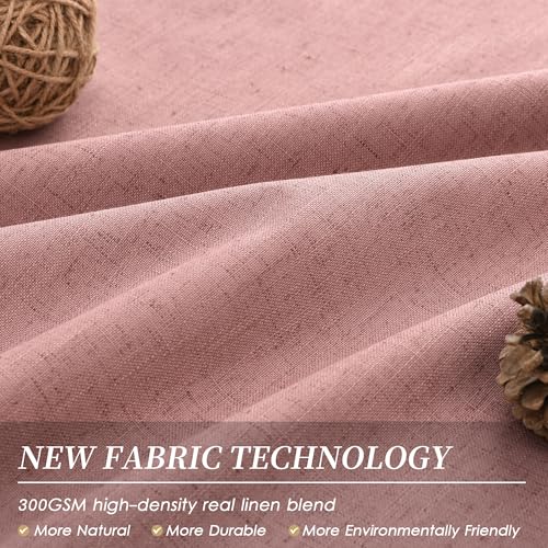 100% Blackout Linen Curtains for Bedroom 96 inches Long (2 Count)