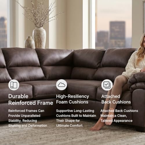 2 Piece Faux Leather Sectional Sofa