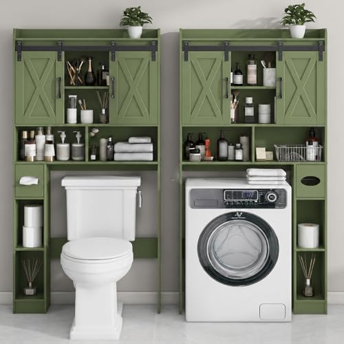 Over The Toilet Storage Cabinet with Sliding Doors