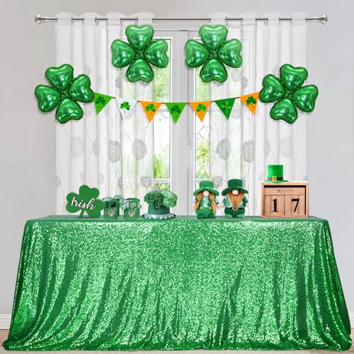 Sequin Tablecloth 50x72 Inch Green for Wedding Party