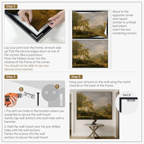 46"x60" Extra Large Framed Wall Art Golden Valley Light Landscape Illustration for Home Living Room Bedroom Decor