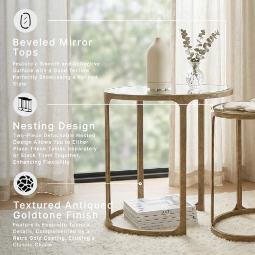 Irmaleigh Mirrored Nesting Accent Table Set of 2 (2 Count)