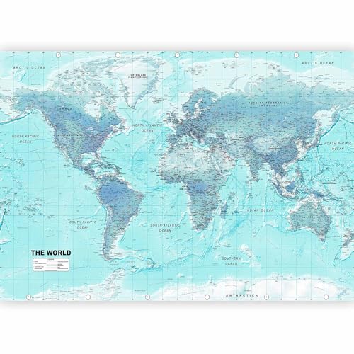 Wall Mural World Map 77x55 in (29.49 Sq Ft)