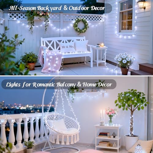 66ft 200 LED White Christmas String Lights Indoor Outdoor Plug in (66 Foot)