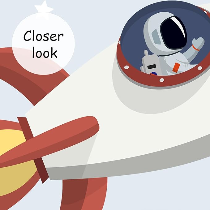 AFZEVEB-Space Mural Hand-Painted Cartoon Wallpaper for Kids Room 114"x74"(Not Peel and Stick)