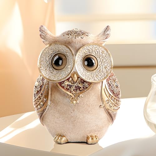 Owl Statue Home Decor Cute Boho Owl Figurine Gift for Bird Lovers