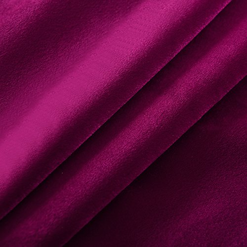 Super Soft Luxury Heavy Velvet Fushcia Room Darkening Blackout Curtain Panel Drapes 52 inch Wide by 84 inch Length with Grommet Fushcia