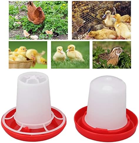 Zerodis Poultry Feeder, Chicken Feeder and Waterer Kit Rotating Sleeve Chicken Drinker Food Dispenser with Automatic Water Discharge Hollow Feeder Kit for Gardens Greenhouses