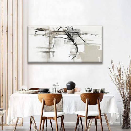 Abstract Wall Art Modern Wall Decorations Maximalist Canvas Wall Art Decor Prints Black Line Artwork For Living Room Wall Bedroom Kitchen Office Artwork Ready To Hang 24"×48"
