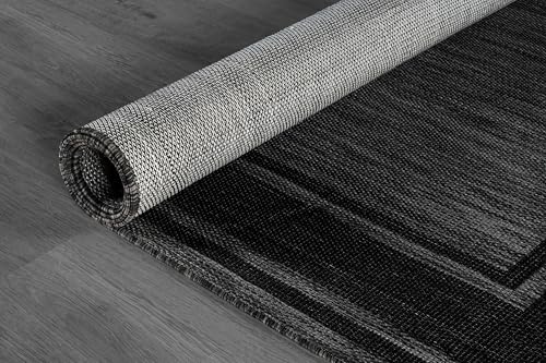 Outdoor Rug 5x7 Modern Bordered Area Rugs for Indoor and Outdoor Patio Deck Porch Garden Waterproof Weather Sun Resistant Washable Outside Carpet (35 Sq Ft)
