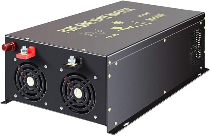 WZRELB 8000W 36V 120V Pure Sine Wave Power Inverter with 2 AC Outlets,Bipolar High-Frequency Inverter