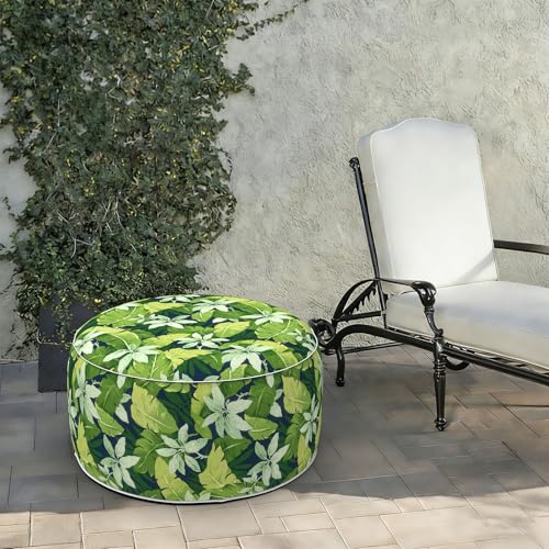 Indoor Outdoor Large Inflatable Ottoman Pouf D31 x H14 Inch