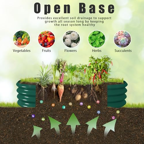 4 Pack 6x3x1FT Galvanized Raised Garden Bed Large Metal Planter Box Kit Elevated Raised Garden Planters for Outdoor Plants (4 Count)