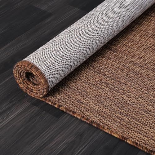 Washable Indoor Outdoor Rug 6x9 Weather Resistant Area Rugs Modern Solid for Porch Deck Balcony Backyard Patio Outside Carpet (54 Sq Ft)