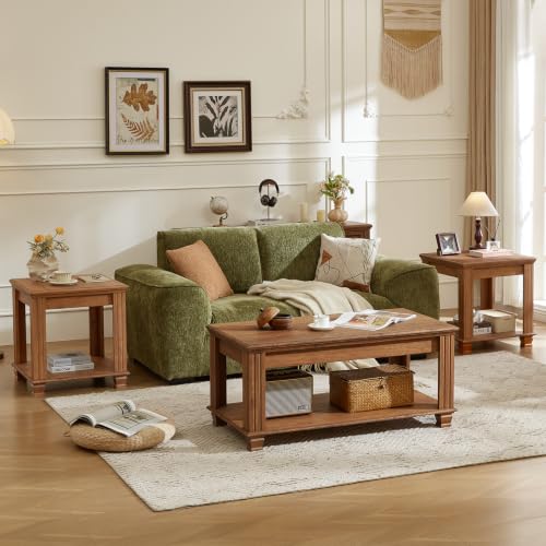 Farmhouse End Tables Set of 2 for Living Room (2 Count)