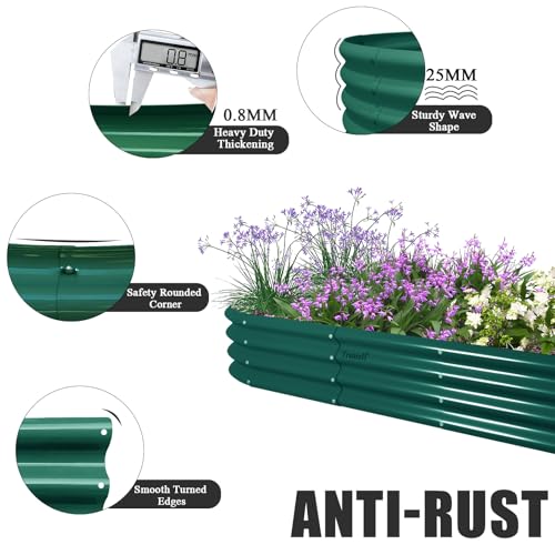 12x2x1ft Galvanized Raised Garden Bed