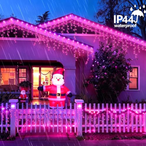 33ft 400 LED Pink Icicle Lights (33 Foot)