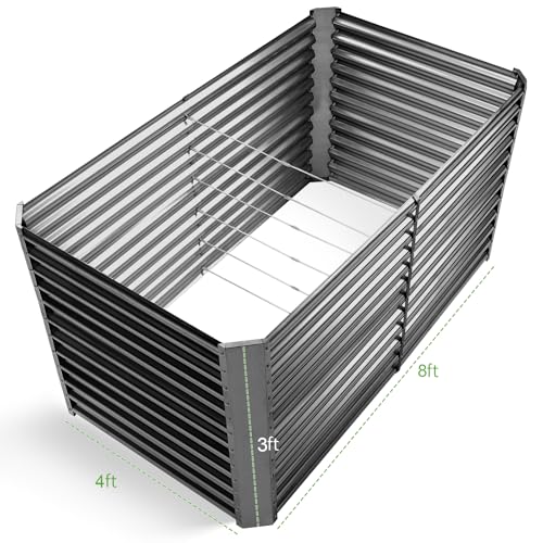 8x4x3ft Rectangular Galvanized Raised Garden Beds